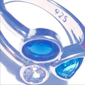 Beautiful Blue 925 Sterling Silver Zircon Sapphire